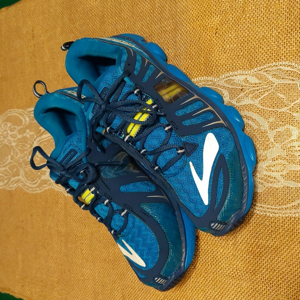 Brooks Pureflow 2 Men's Running Shoes Sz 5, Blue/Neon Yellow, Like New, No Box